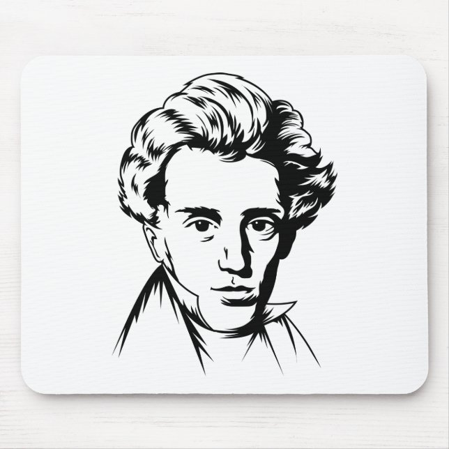 Soren Kierkegaard philosophy existentialist portra Mouse Mat (Front)