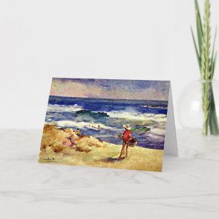 Sorolla - Boy on the Sand, fine art Card