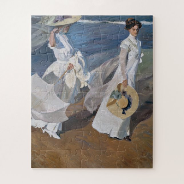 Sorolla Y Bastida - Strolling Along The Seashore Jigsaw Puzzle (Vertical)