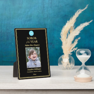 Soror of the Year Sorority Logo Photo Black Gold Plaque