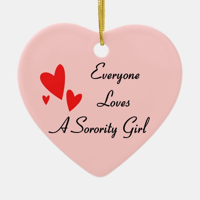 Sorority Girl Ceramic Tree Decoration (Front)