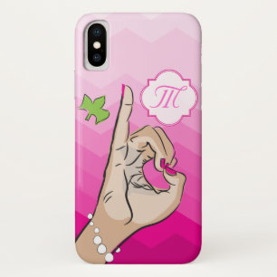 Sorority Life pink and green iPhone X Case