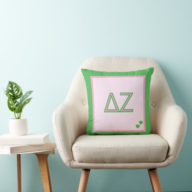 Sorority Monogram Throw Pillows | Delta Zeta (Chair)