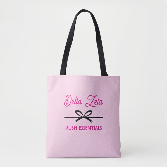 Sorority Rush Week Essentials Cute Bow Tote Bag (Front)