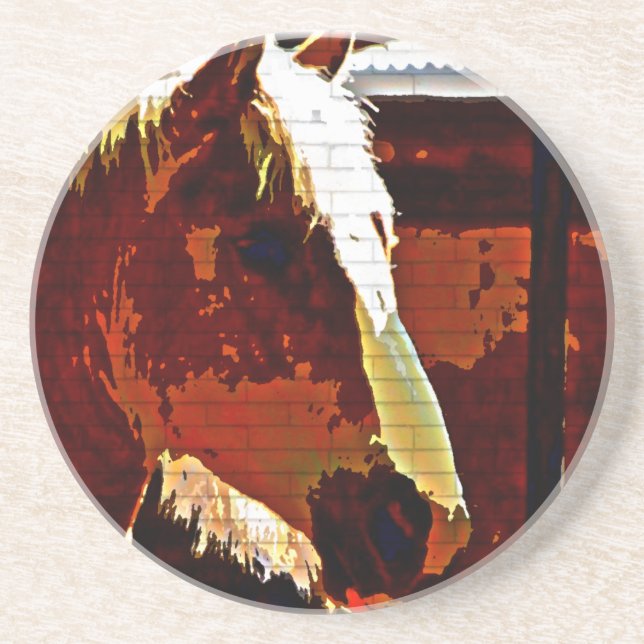 Sorrel Horse In Profile Sandstone Coaster (Front)