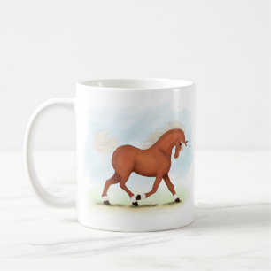 Sorrel Horse With Blaze & Socks Equestrian Coffee Mug