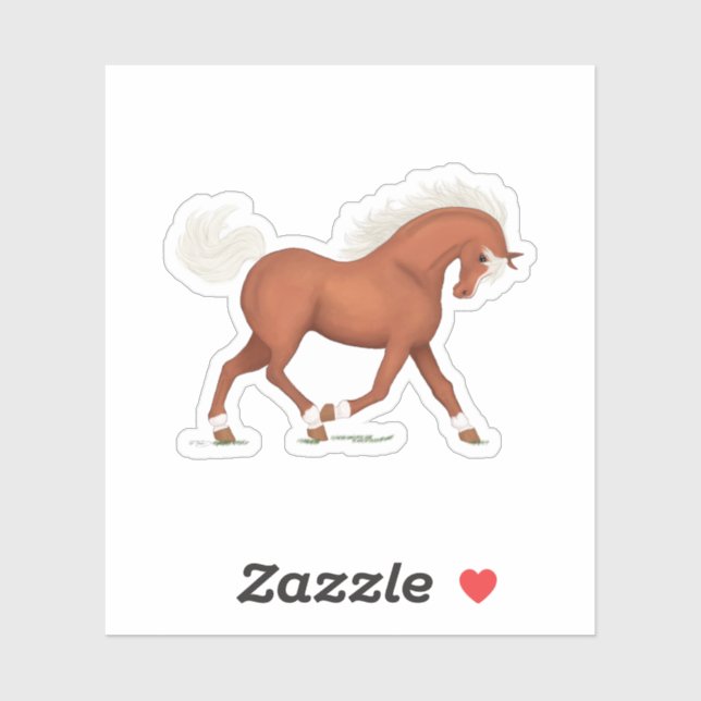 Sorrel Horse With Blaze & Socks Pony Equestrian (Sheet)