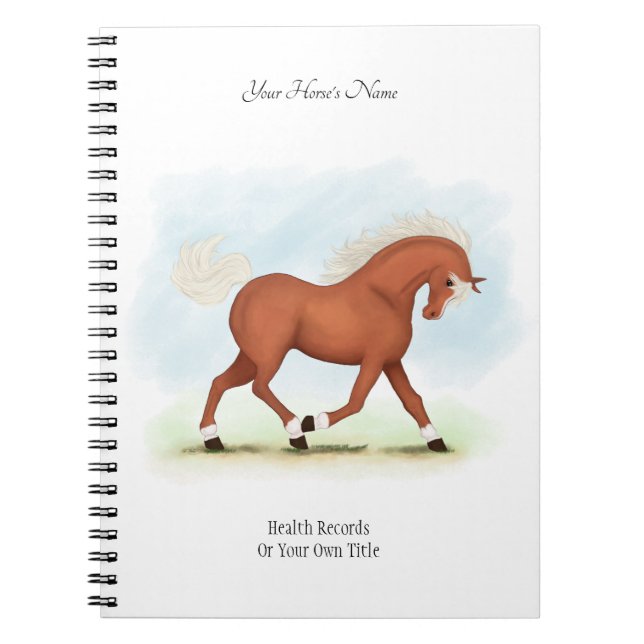 Sorrel Pony or Horse Personalised Owner's Journal (Front)