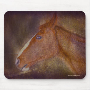 Sorrel Stallion in a Barn Stall Equine Art Mouse Mat