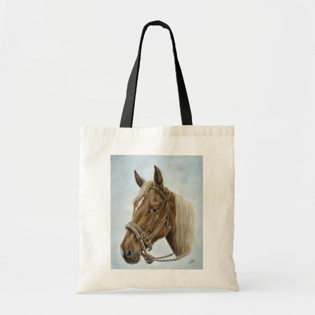 Sorrel Western Horse Canvas Tote Bag (Front)