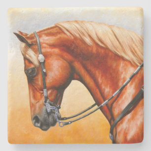 Sorrel Western Pleasure Quarter Horse Stone Coaster