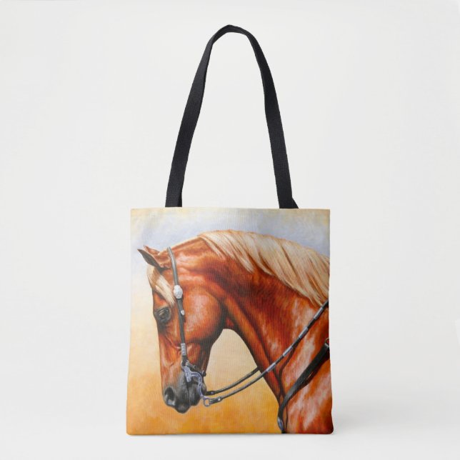 Sorrel Western Pleasure Quarter Horse Tote Bag (Front)