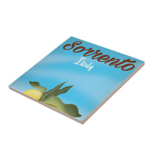 Sorrento Italian vacation travel poster Tile