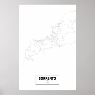 Sorrento, Italy (black on white) Poster
