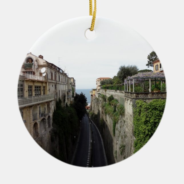 Sorrento, Italy Ceramic Tree Decoration (Front)