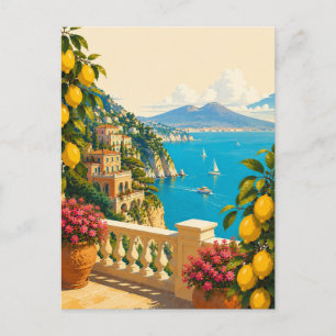 Sorrento Italy Lemons Vintage Travel Postcard