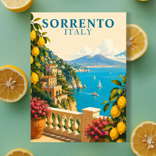 Sorrento Italy Lemons Vintage Travel Postcard