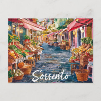 Sorrento Italy Market Painting Postcard
