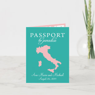 Sorrento Italy Passport Wedding Invitation