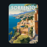 Sorrento Italy Travel Art Vintage Magnet<br><div class="desc">Sorrento retro vector travel design. Perched atop cliffs that separate the town from its busy marinas,  it’s known for sweeping water views and Piazza Tasso,  a cafe-lined square.</div>
