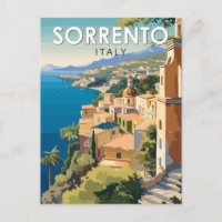 Sorrento Italy Travel Art Vintage
