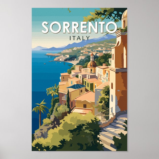 Sorrento Italy Travel Art Vintage Poster (Front)