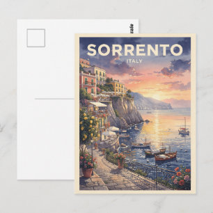 Sorrento Italy Vintage Travel Postcard