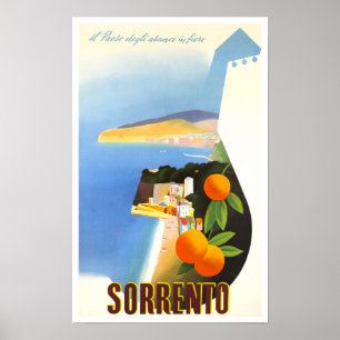 Sorrento Italy vintage travel Poster
