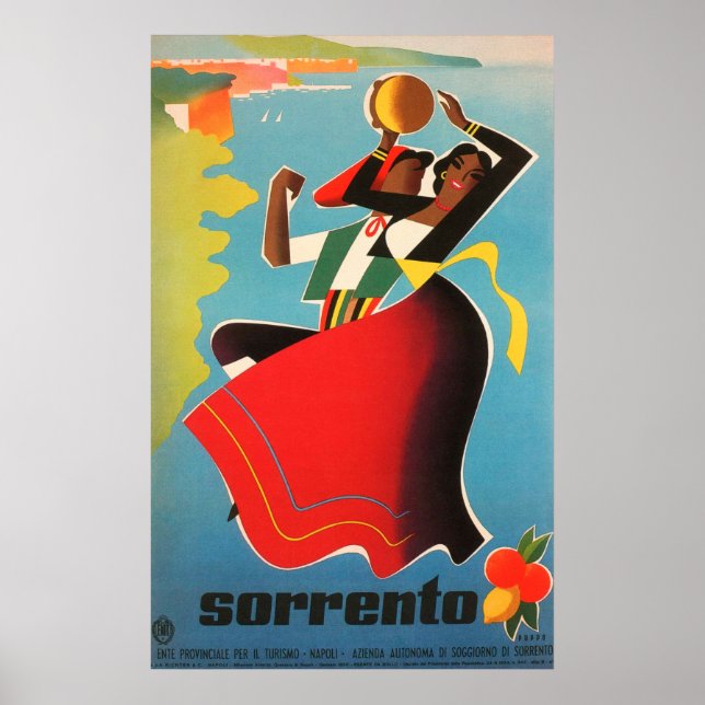 Sorrento, Italy Vintage Travel Poster (Front)