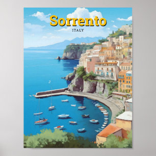 Sorrento Italy Vintage Travel  Poster