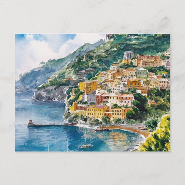 Sorrento Italy Water colour Painting Postcard (Front)