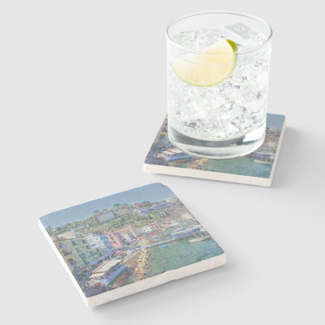 SORRENTO, Marina Grande,  Stone Coaster (Side)