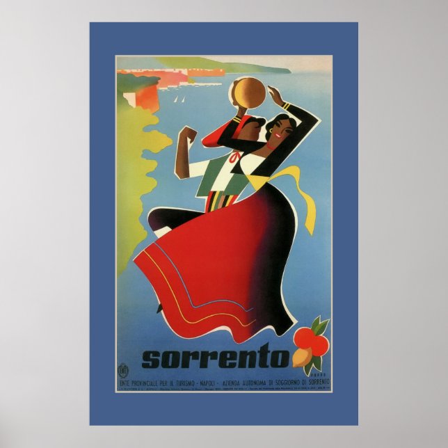 Sorrento vintage Italian travel advertising Poster (Front)