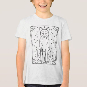 Sorrowful Canine With Geometric Frame And Symbolic Tri-Blend Shirt