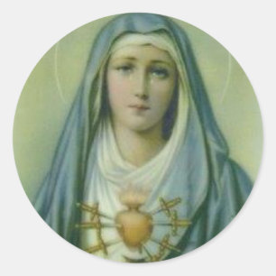 Sorrowful & Immaculate Heart of Virgin Mary Classic Round Sticker