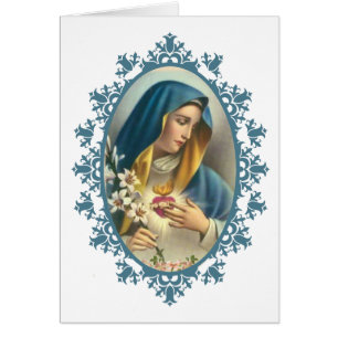 Sorrowful Mother Virgin Mary Heart Lily Roses