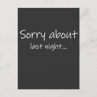 Sorry About Last Night Dark Men's Tee Postcard