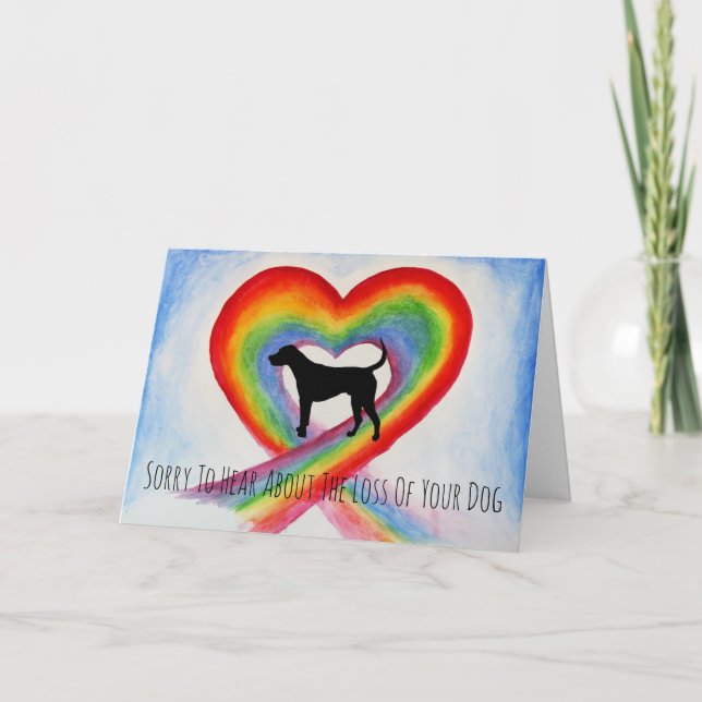 Sorry About Loss Of Dog Rainbow Bridge Sympathy Card (Front)