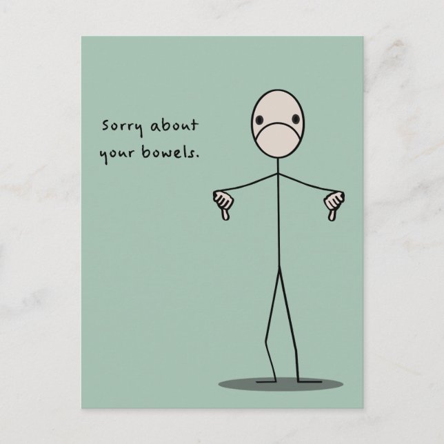 Sorry About Your Bowels Postcard (Front)