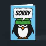 Sorry apology card with funny penguin cartoon<br><div class="desc">Sorry apology card with funny penguin cartoon. Personalised greeting cards for relationship problems, internet dating, online date, love end, divorce, romance, breakup, marriage split, dump, break up, mistake, screw up and more. Send directly from Zazzle to the recipient. Send to best friend, partner, lover, colleague, coworker, husband, wife, ex boyfriend...</div>