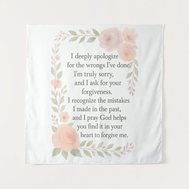 Sorry/Apology\ Forgiveness Floral  Tapestry (Front)