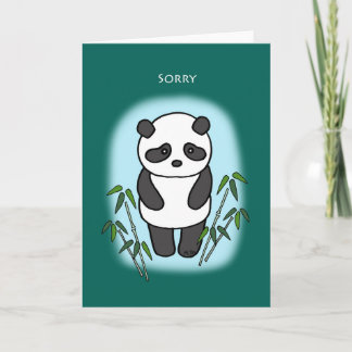 Sorry Apology Sad Panda Cute Funny Sorry my bad Card