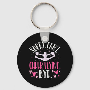 Sorry Can't Cheer Flying Bye Flyer Cheerleader Che Key Ring