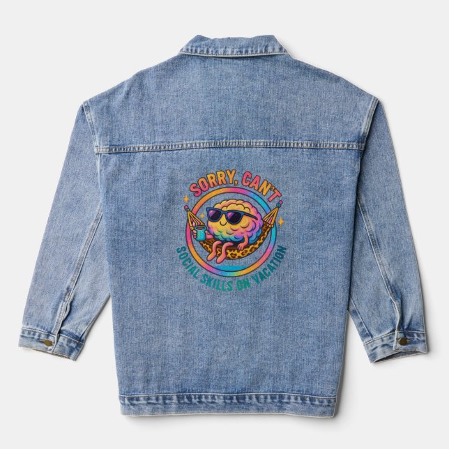 Sorry Can't.... Denim Jacket (Back)