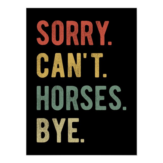 Sorry Can't Horses Bye II Poster (Front)