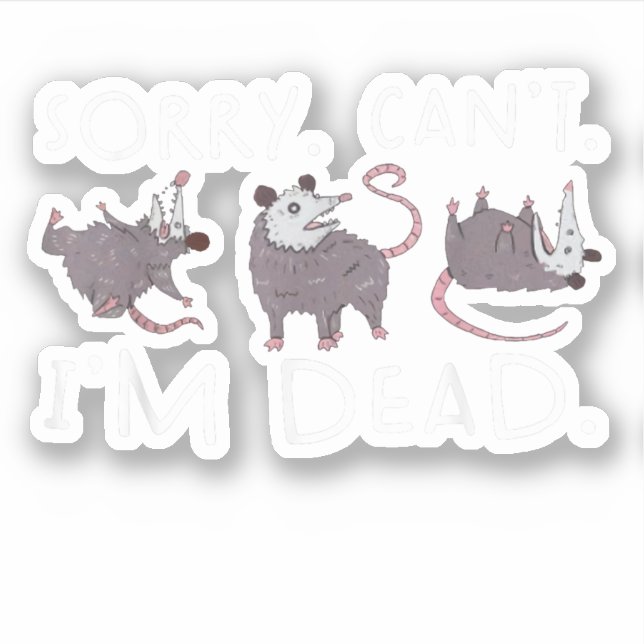 Sorry Can't Possum Dead Funny Opossum Fake Death T (Front)