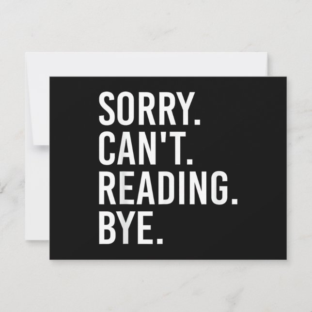 Sorry Can't Reading Bye Funny Book Lovers Save The Date (Front)