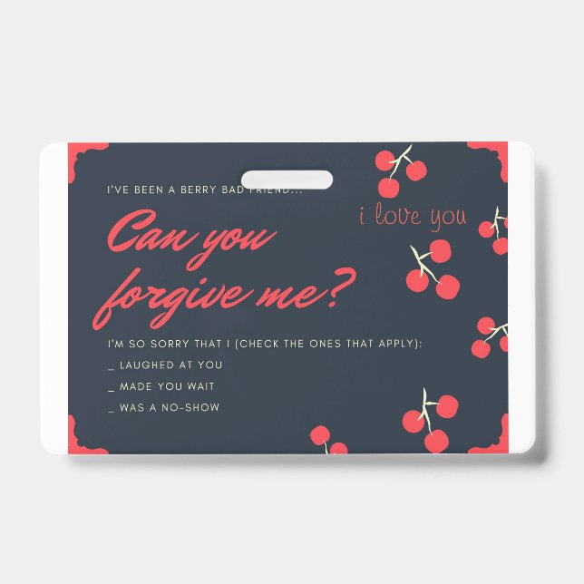 sorry card ID badge (Front)