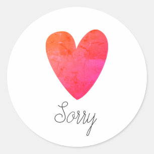 Sorry Classic Round Sticker