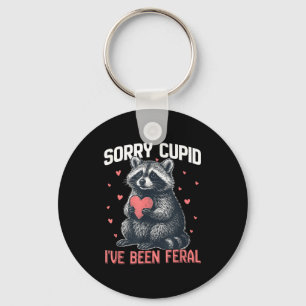 Sorry Cupid Funny Valentine’s Day Raccoon Key Ring